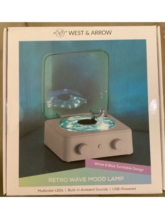 West And Arrow Other - West & Arrow Retro Wave Mood Lamp Projector Light Sound Machine Ambient Noise